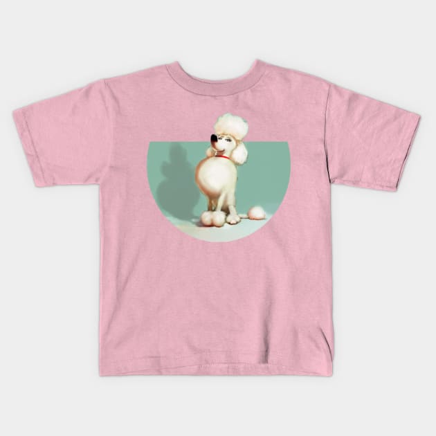 Poodle dog Kids T-Shirt by Artofokan